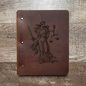 Lady Justice - Pre-Engraved - Refillable Leather Binders