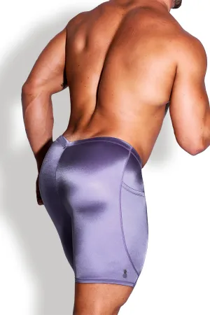 Lustrous Scrunch-Butt 6.5" Bike Shorts - Lavender Pearl