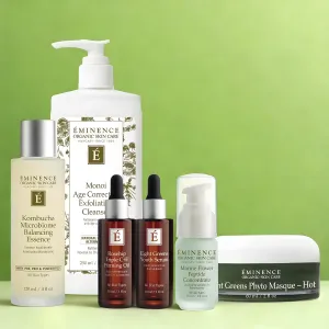 Menopausal Skin Recovery Set (Monoi Age Corrective Exfoliating Cleanser   Kombucha Microbiome Balancing Essence   Eight Greens Youth Serum   Marine Flower Peptide Concentrate   Rosehip Triple C E Firming Oil   Eight Greens Phyto Masque)
