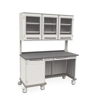 Metro SXRMWTK36EOH3 Starsys Triple Kneewell Mobile WorkCenter with epoxy Resin Top, 28.6" x 63.2" x 36.5"