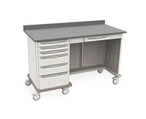 Metro SXRMWTK39EBS2 Starsys Triple Kneewell Mobile WorkCenter with epoxy Resin Top, 28.6" x 63.2" x 39.5"