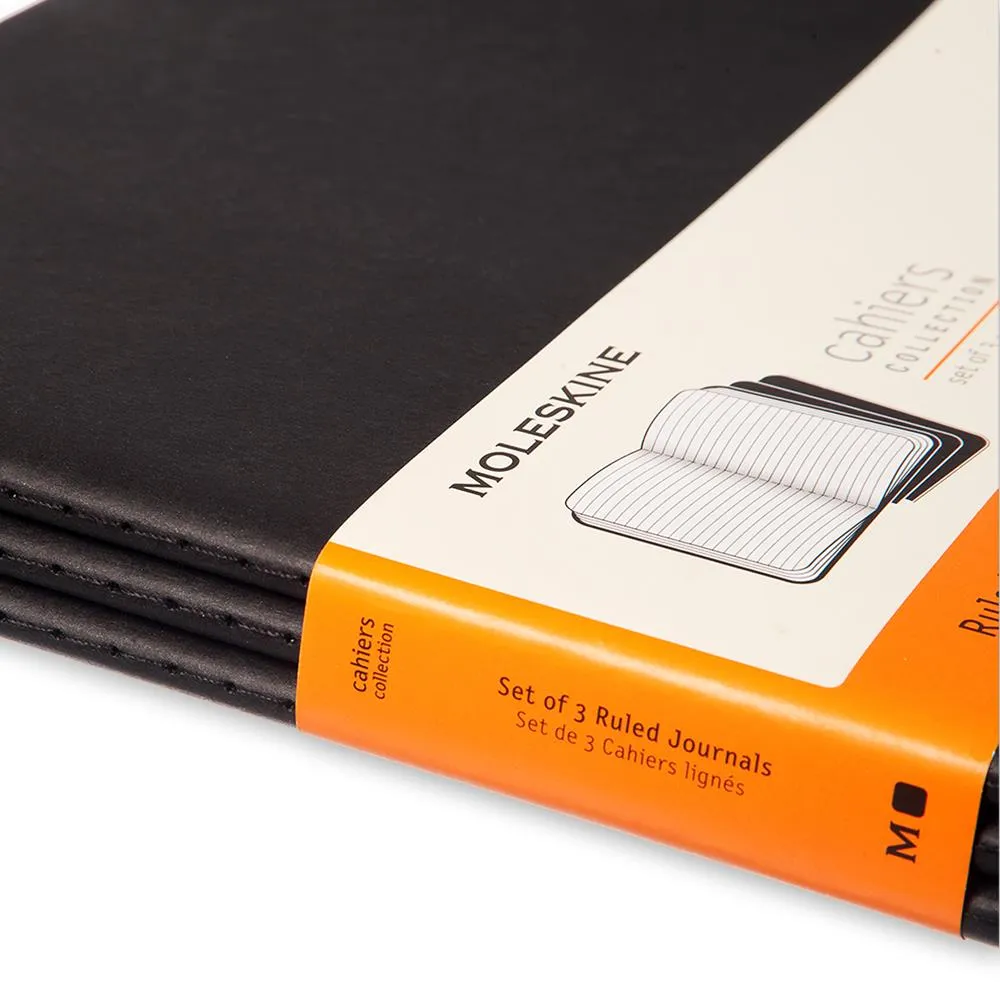 Moleskine XXL Ruled Cahier Journals 3pk - Black