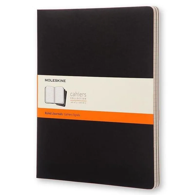 Moleskine XXL Ruled Cahier Journals 3pk - Black
