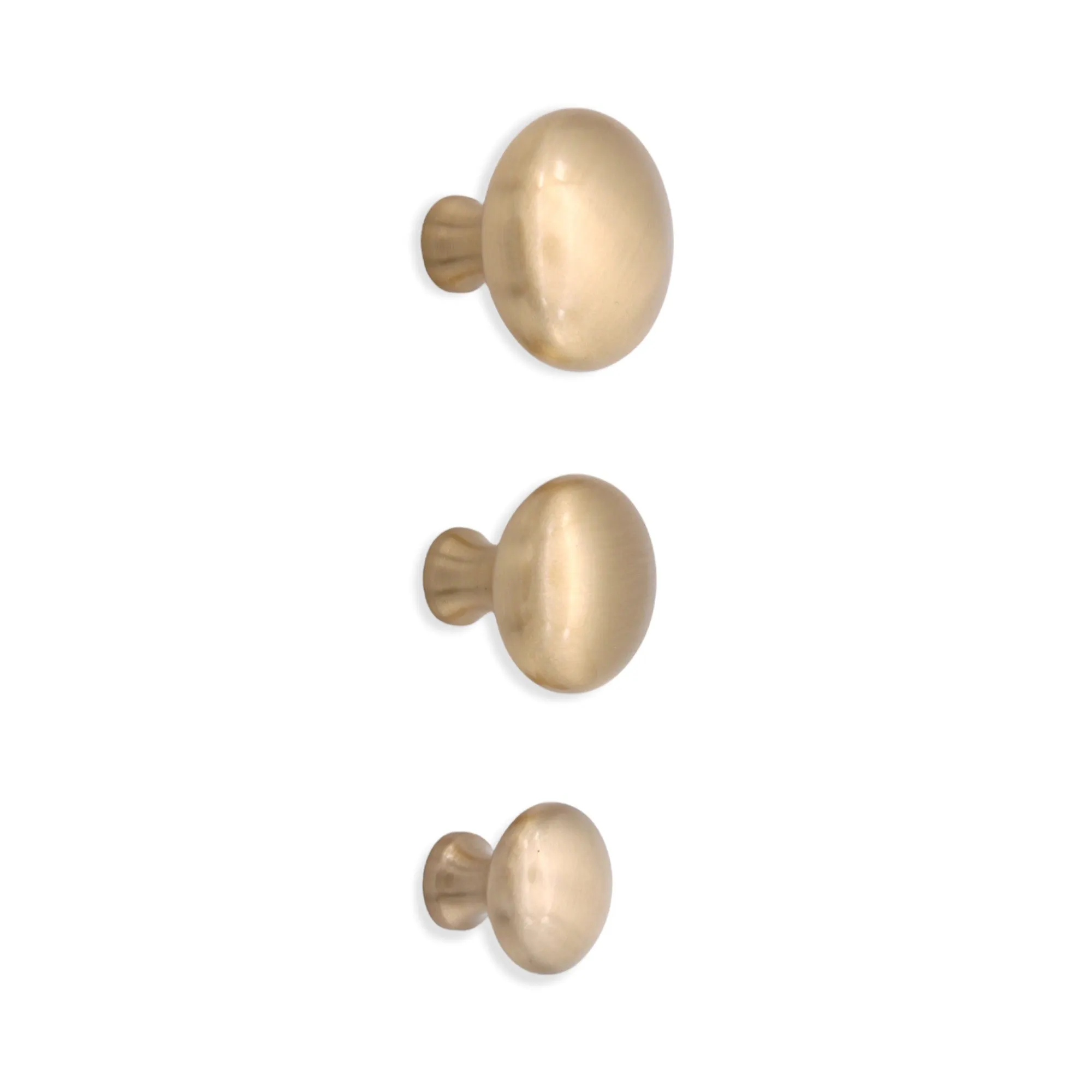 Mushroom 25mm Cupboard Knob Satin Brass