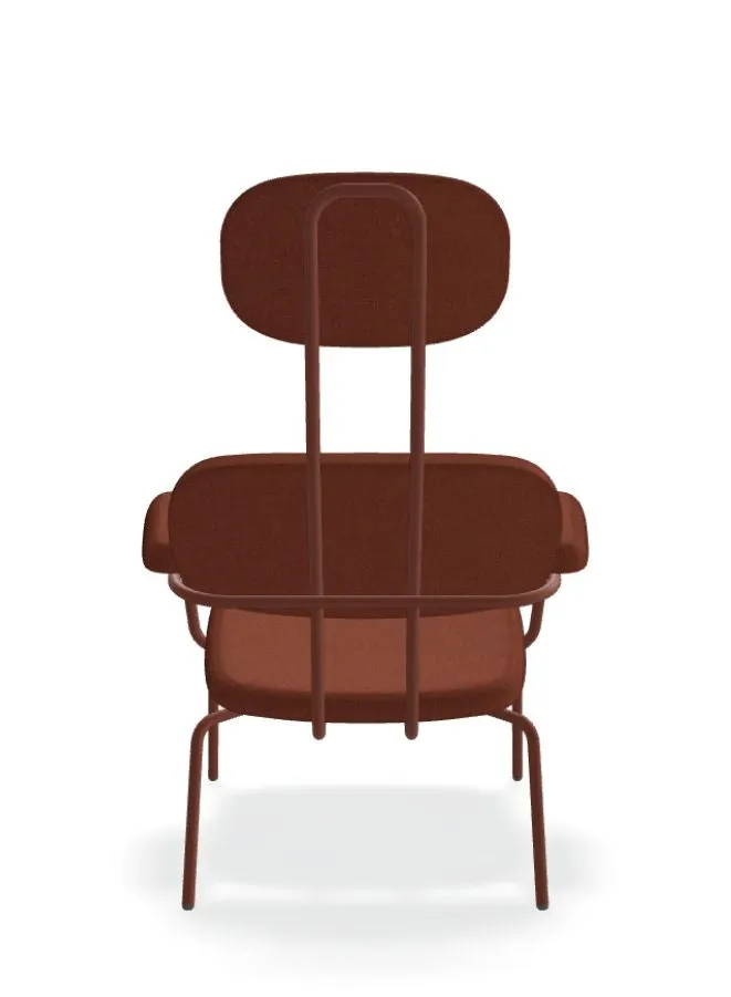 New School Modern High-Back Lounge Chair with Metal Frame (Customizable)