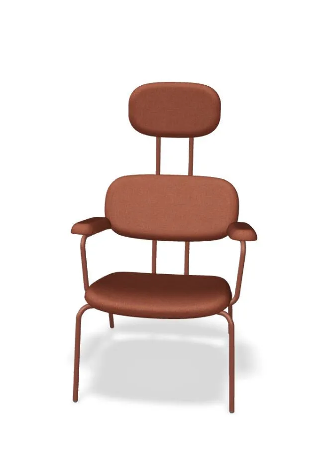New School Modern High-Back Lounge Chair with Metal Frame (Customizable)