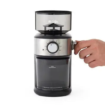 Open Box - Mr. Coffee Café Grind 18-Cup Automatic Burr Mill Grinder - Stainless Steel