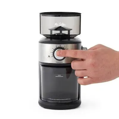 Open Box - Mr. Coffee Café Grind 18-Cup Automatic Burr Mill Grinder - Stainless Steel