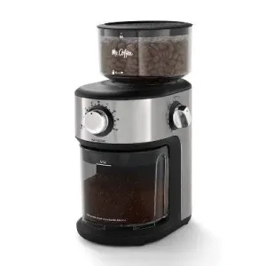Open Box - Mr. Coffee Café Grind 18-Cup Automatic Burr Mill Grinder - Stainless Steel