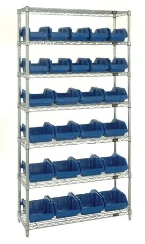 Quantum W7-18-26 Wire Shelving System with 7 Shelves, 36" x 18" x 74"
