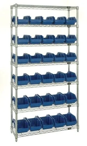 Quantum W7-18-30 Wire Shelving System with 7 Shelves, 36" x 18" x 74"