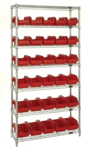 Quantum W7-18-30 Wire Shelving System with 7 Shelves, 36" x 18" x 74"