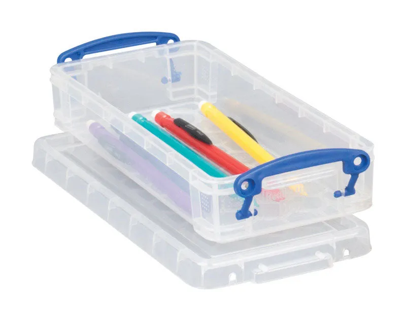 Really Useful Box 0.55 L Clear Storage Box 1.6 in. H X 4 in. W X 8.66 in. D Stackable