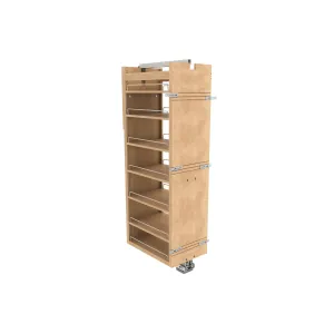 Rev-A-Shelf / 448-TPF58-14-1 / Wood Tall Cabinet Pullout Pantry Organizer w/ Soft-Close