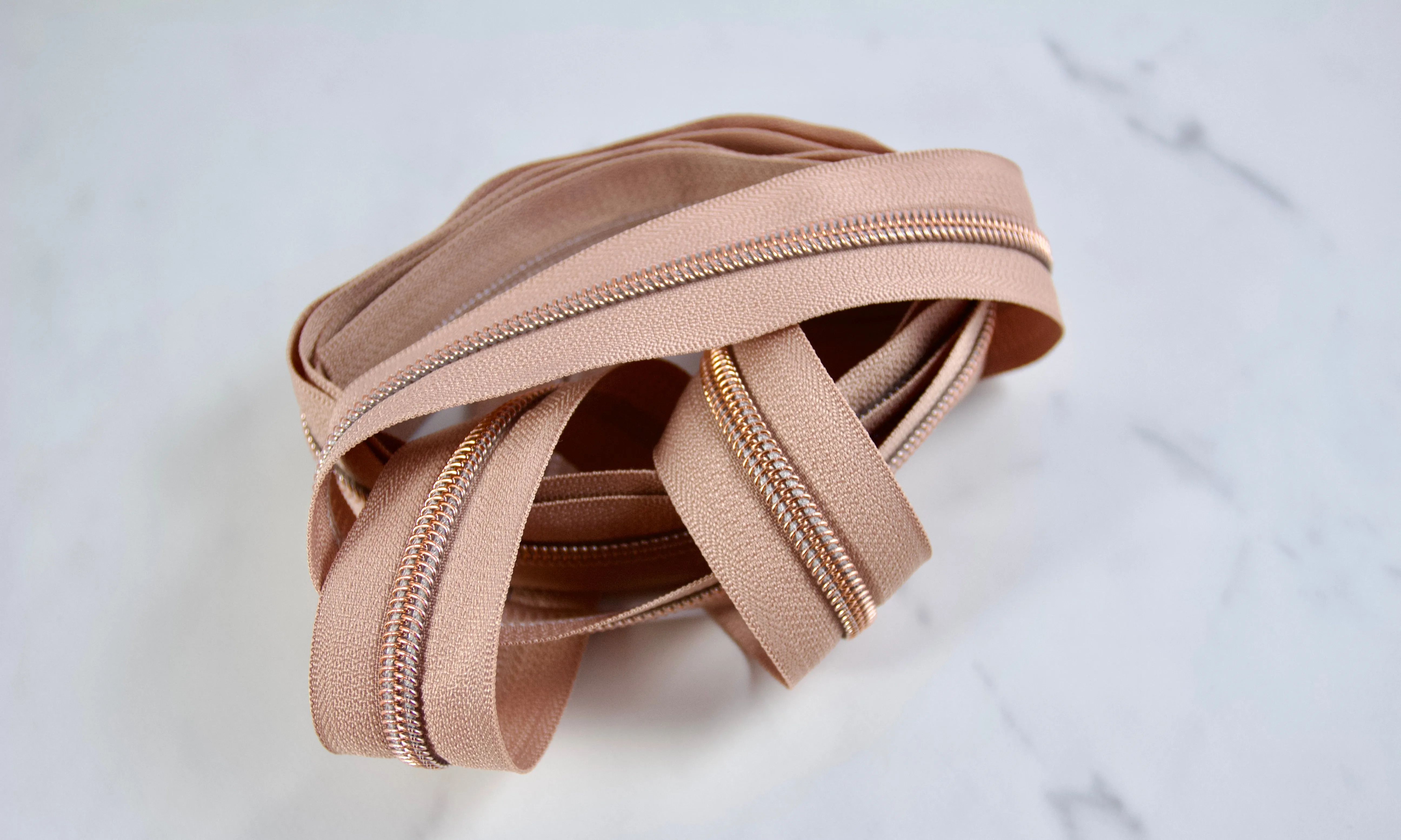 Rose Gold #5 Zipper tape | 2 yards | Various colors