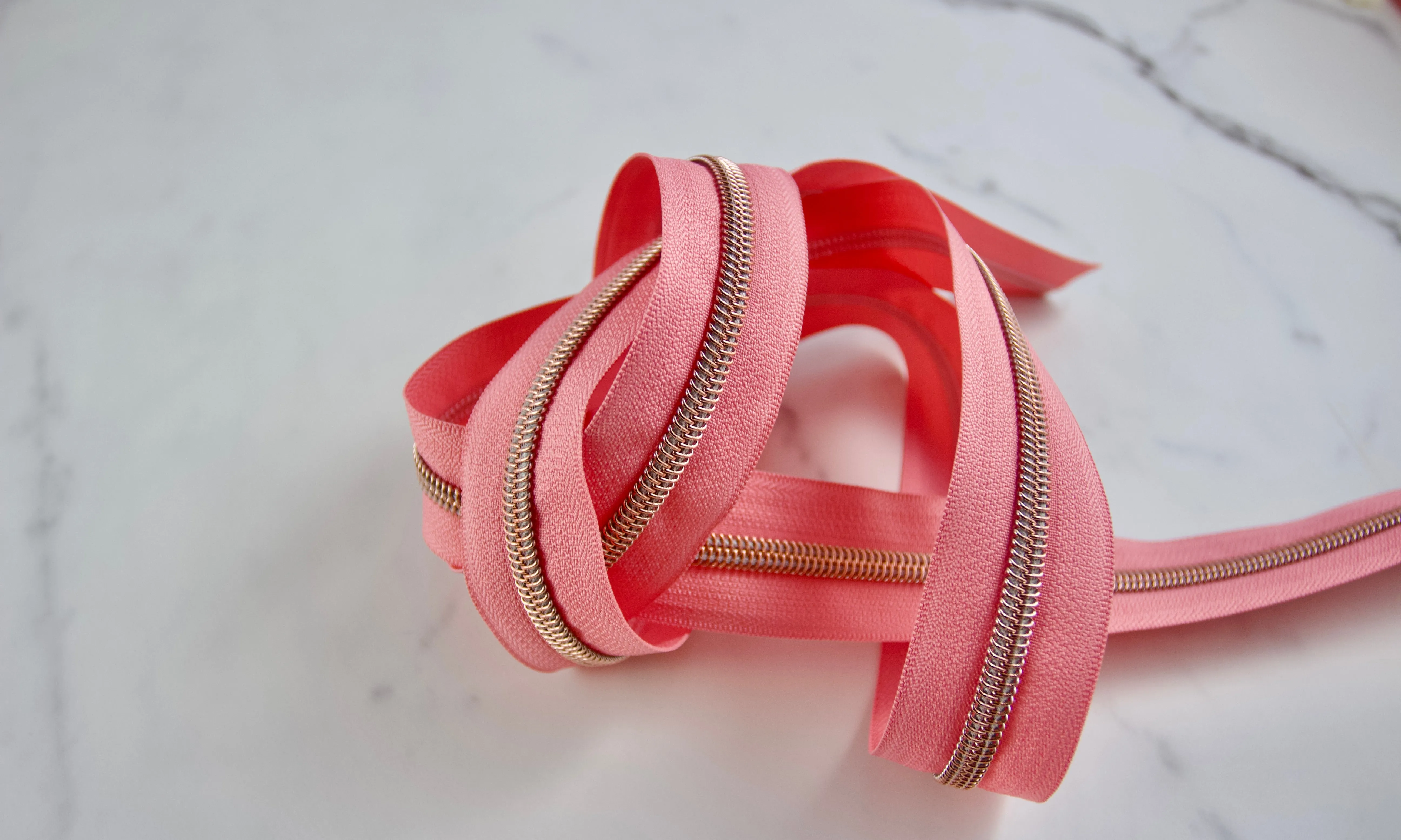 Rose Gold #5 Zipper tape | 2 yards | Various colors