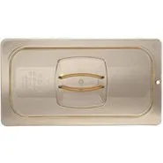 RUBBERMAID 1/9 SIZE, HOT FOOD PAN COVER, W/PEG HOLE, AMBER