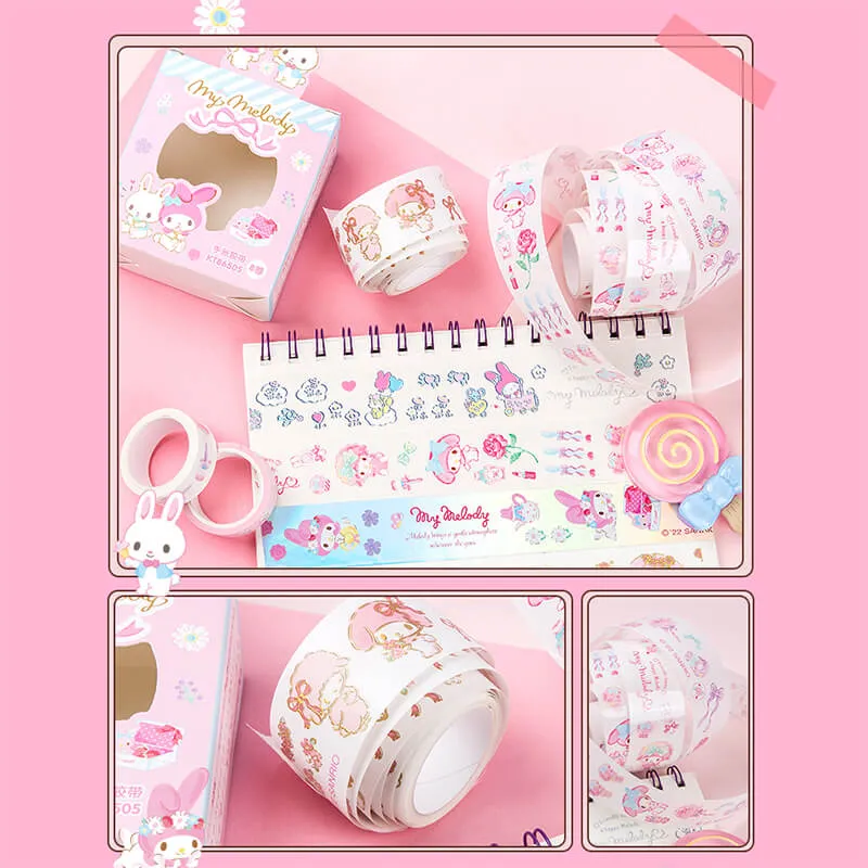 Sanrio Aesthetic 8 Rolls Pack Journal Washi Tapes