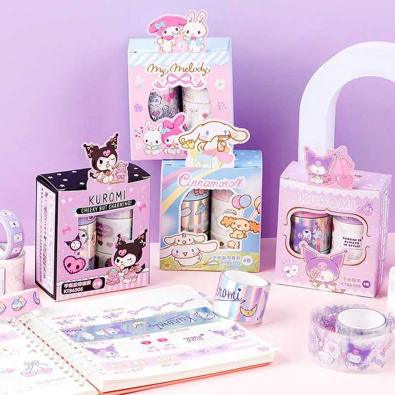 Sanrio Aesthetic 8 Rolls Pack Journal Washi Tapes
