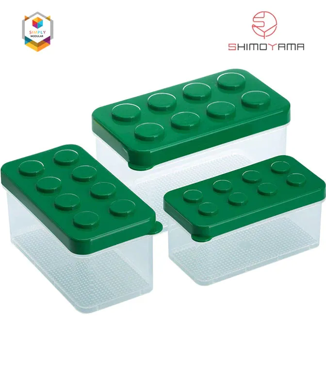 Shimoyama Lego Box Set of 3 - Green