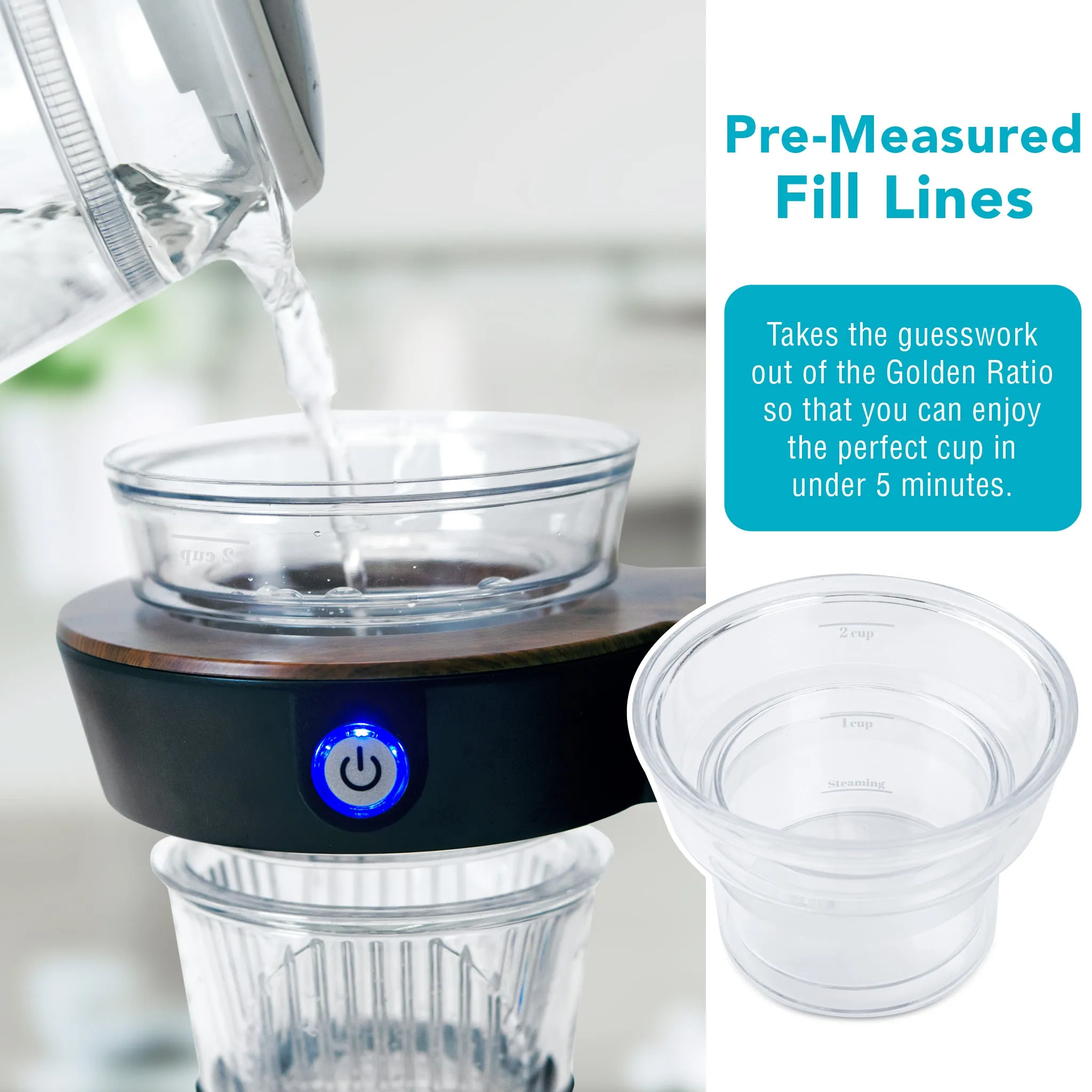 Shine Kitchen Co.® Autopour Automatic Pour Over Coffee Machine