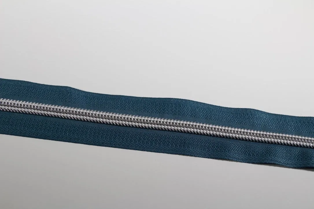 Silver #5 Zipper tape | 2 yards | Various colors
