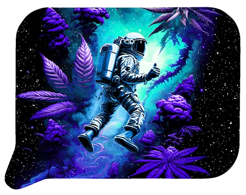 Small 3D Rolling Tray With Magnetic Lid Cover (Astronaut Flying on Weed)