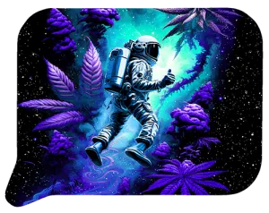 Small 3D Rolling Tray With Magnetic Lid Cover (Astronaut Flying on Weed)