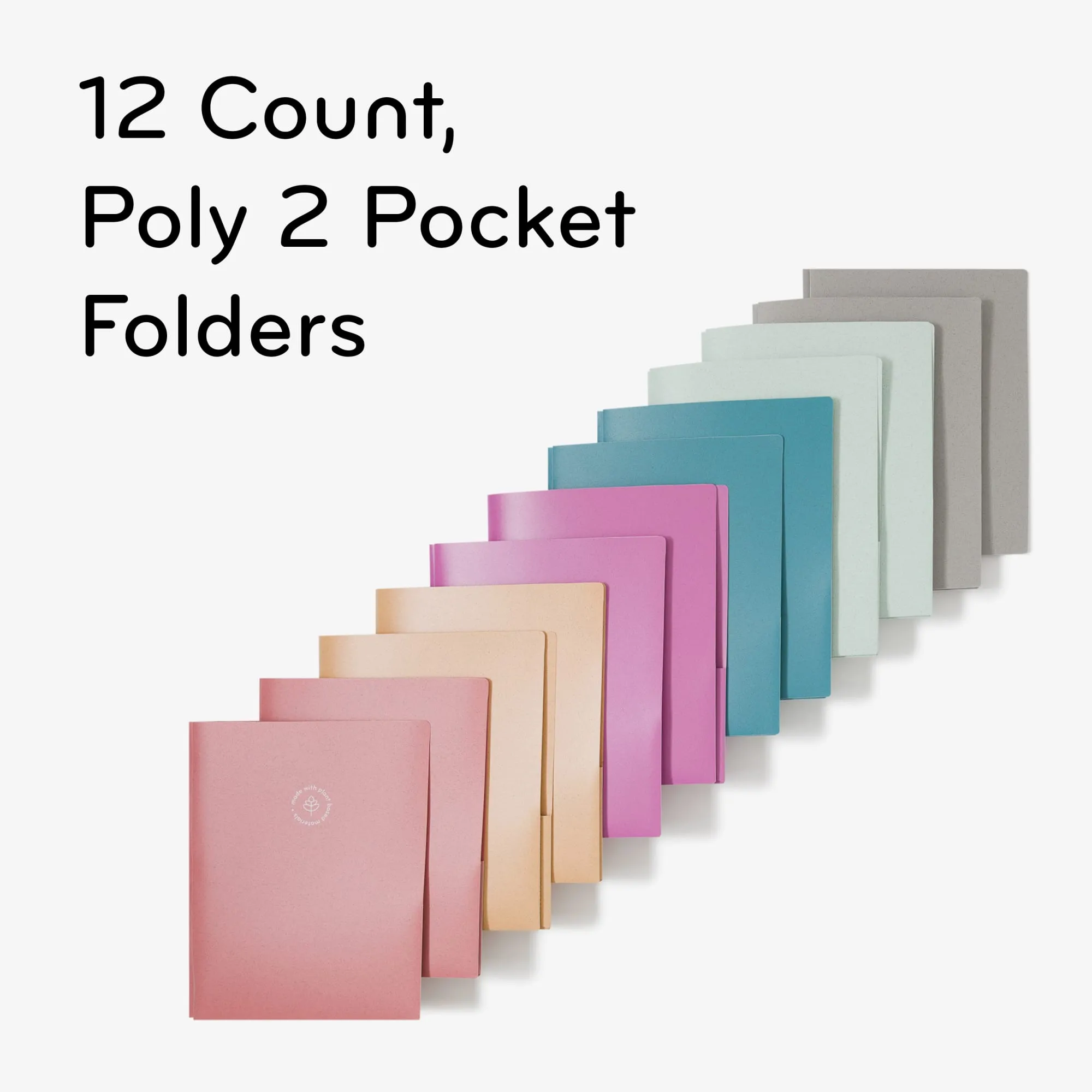 Speckled Bright Poly 2 Pocket Pronged Folders, 12 CT Assorted Colors