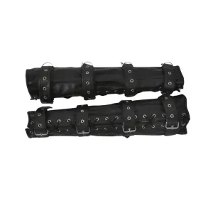 Steel Boned Real Leather Bondage Leg Restraints Binders