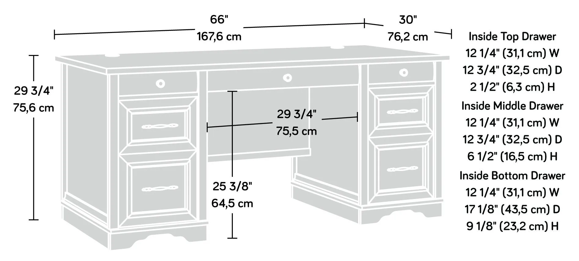 Stone Park Commercial Grade Executive Desk