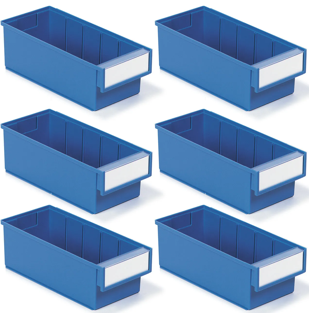 Treston Set of 6 Shelf bins, blue (11.81” x 5.20” x 3.94”)