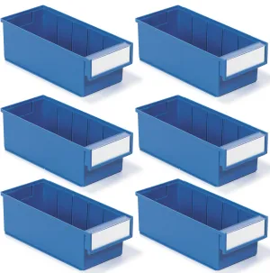 Treston Set of 6 Shelf bins, blue (11.81” x 5.20” x 3.94”)