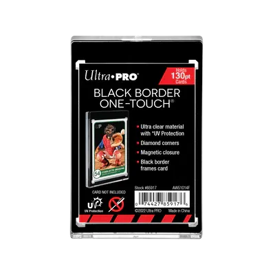 Ultra Pro: 130PT Black Border UV One-Touch Magnetic Collectible Card Holder - 5ct