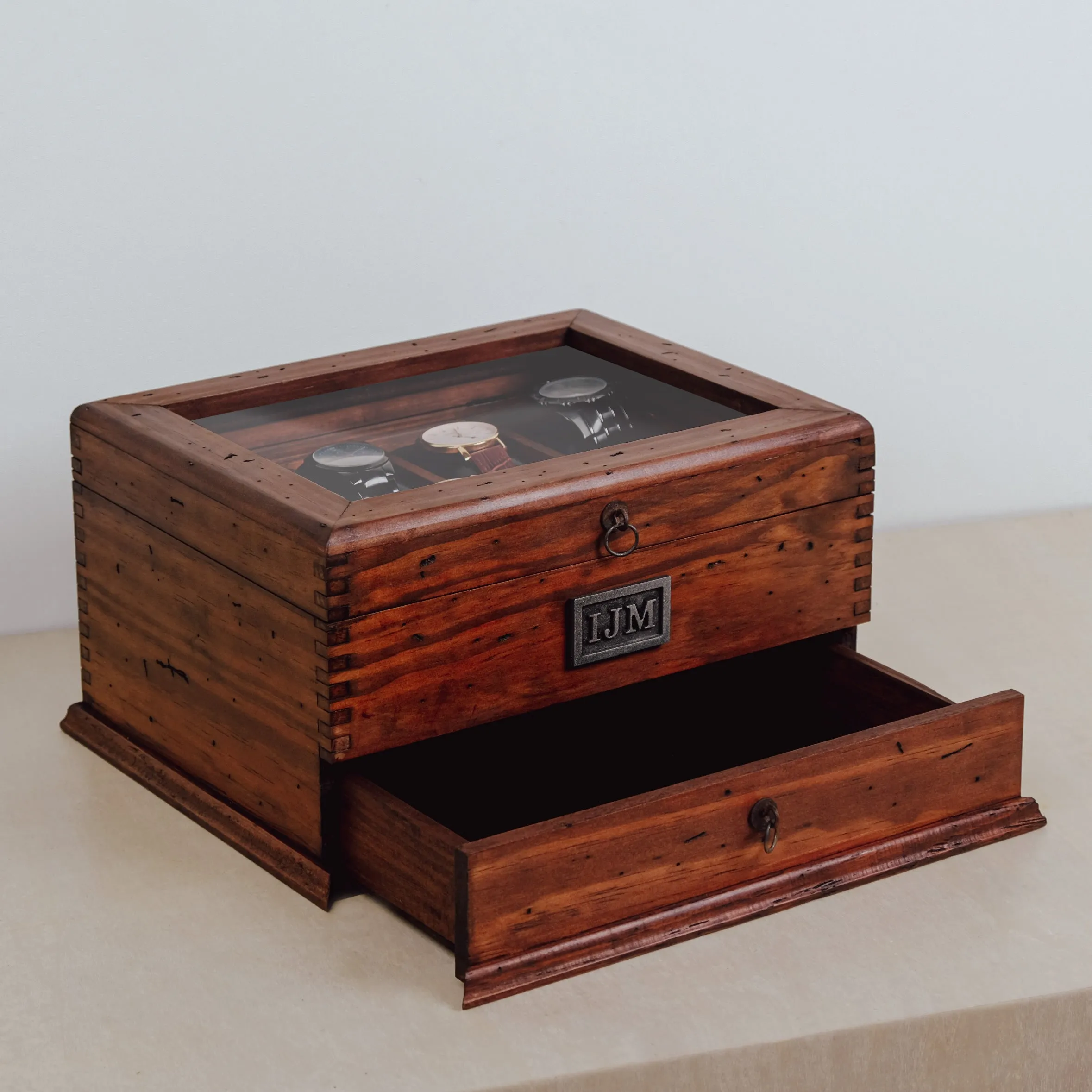 Watch Box for 8 Watches with Drawer