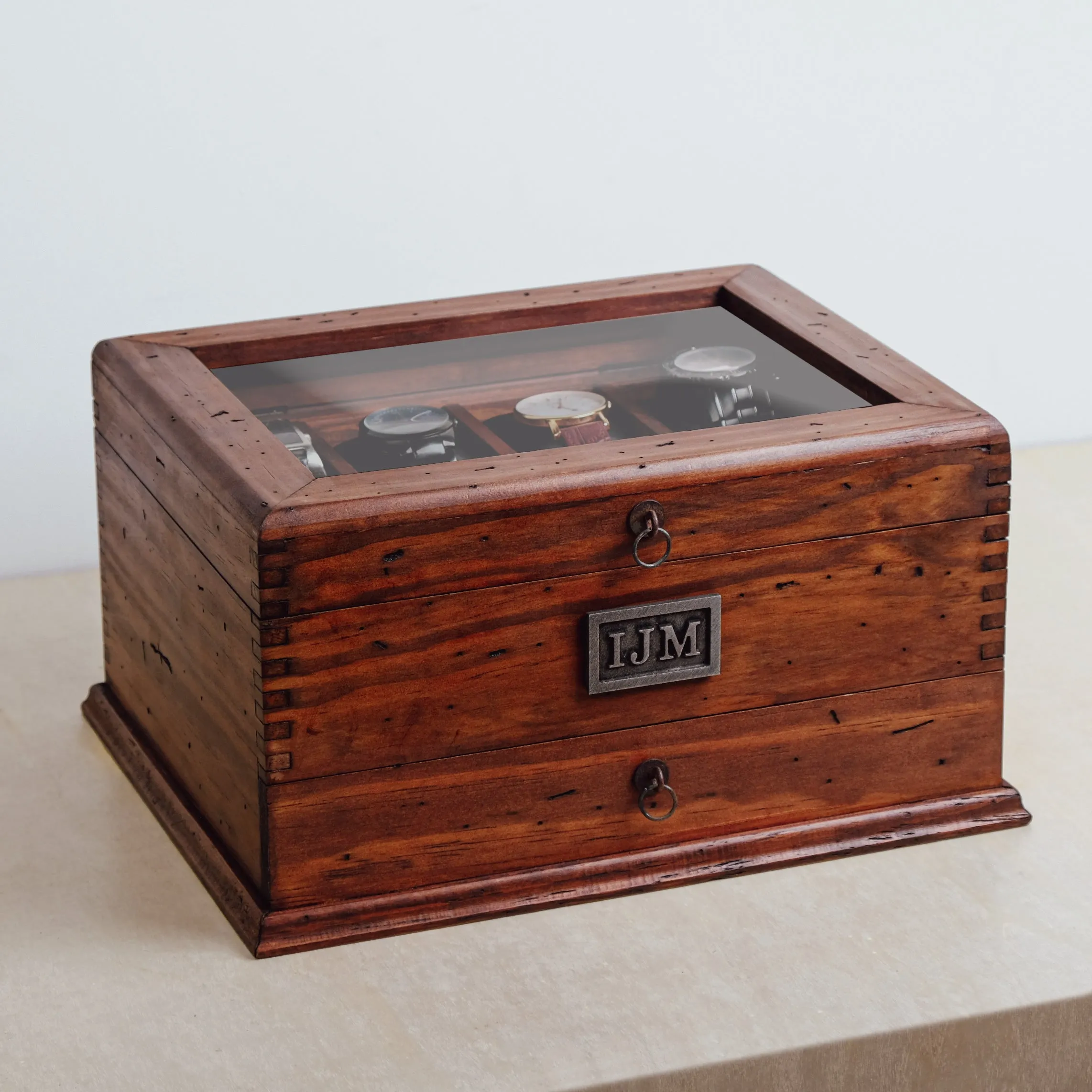 Watch Box for 8 Watches with Drawer