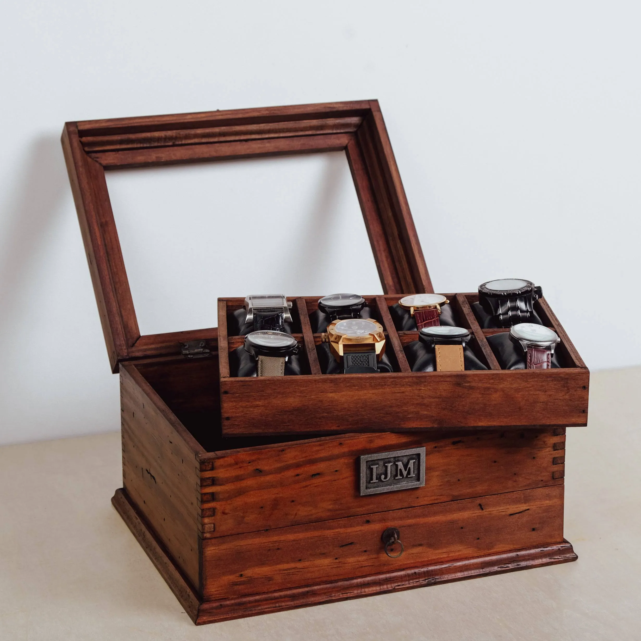 Watch Box for 8 Watches with Drawer