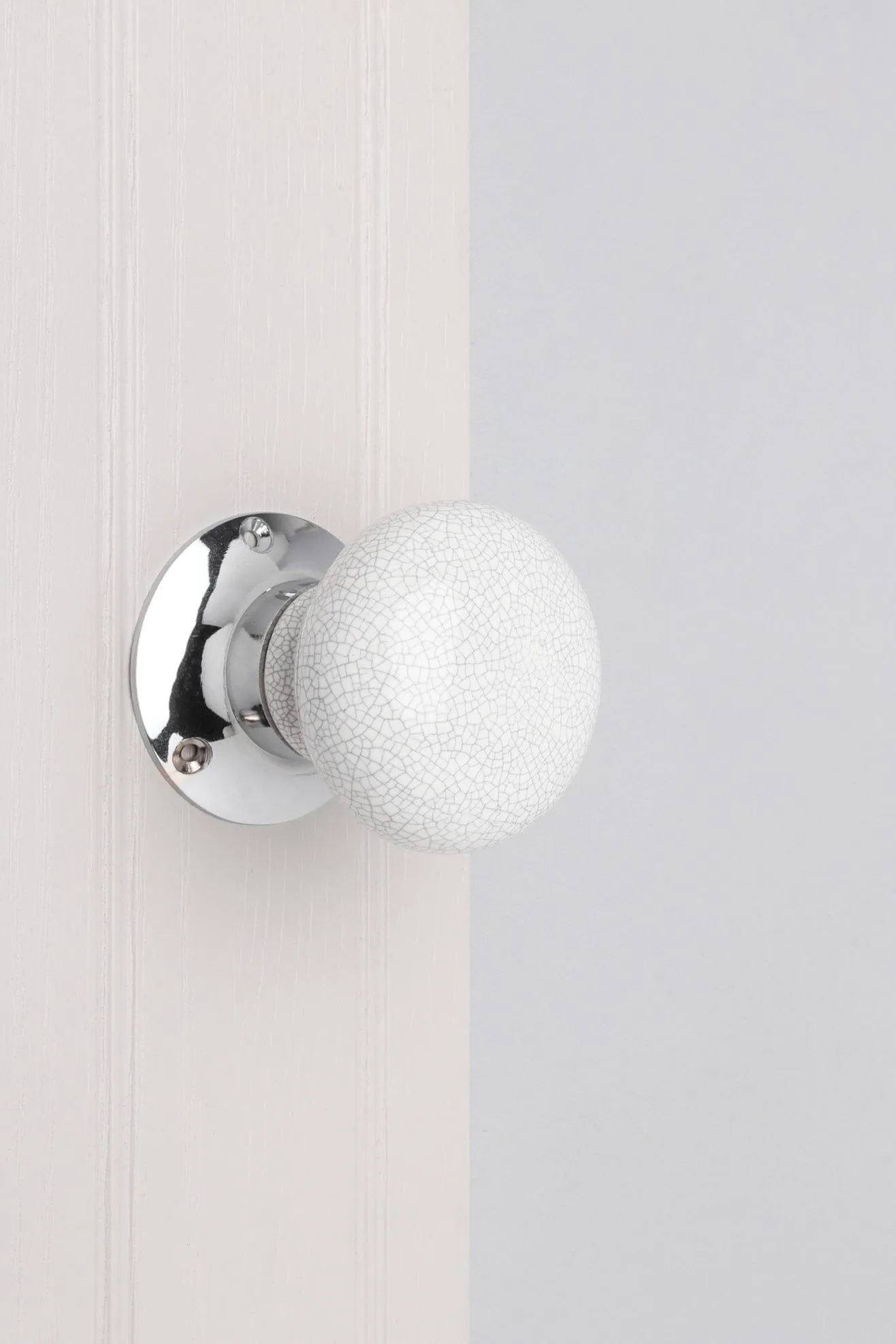 White Crackle Room Door Mortice Door Knobs Set
