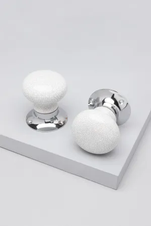 White Crackle Room Door Mortice Door Knobs Set