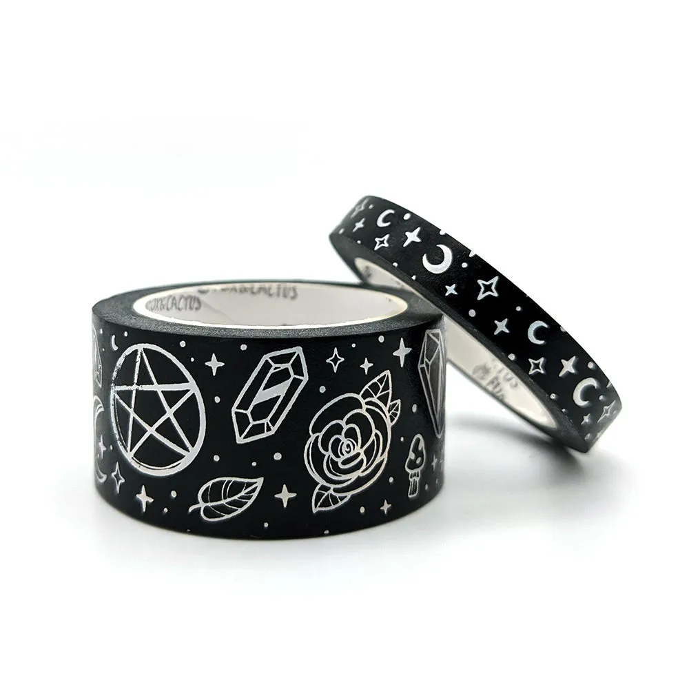 Witchy Vibes (Black) Washi Tape Set (Holo Foil)