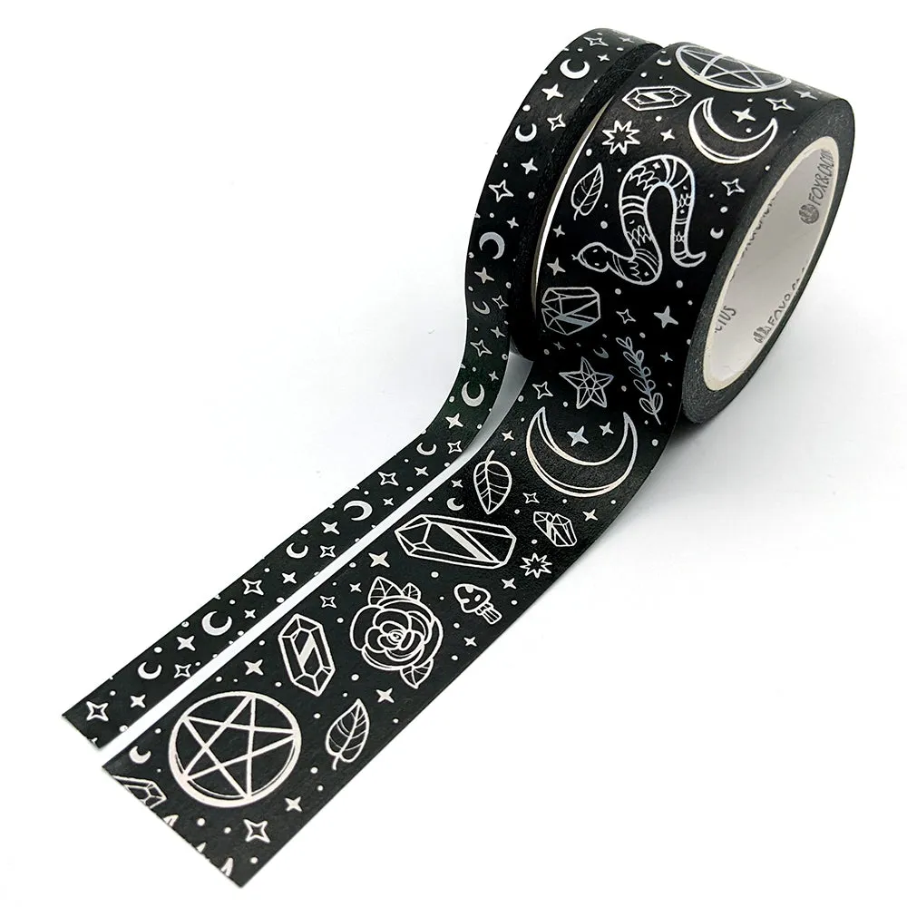Witchy Vibes (Black) Washi Tape Set (Holo Foil)